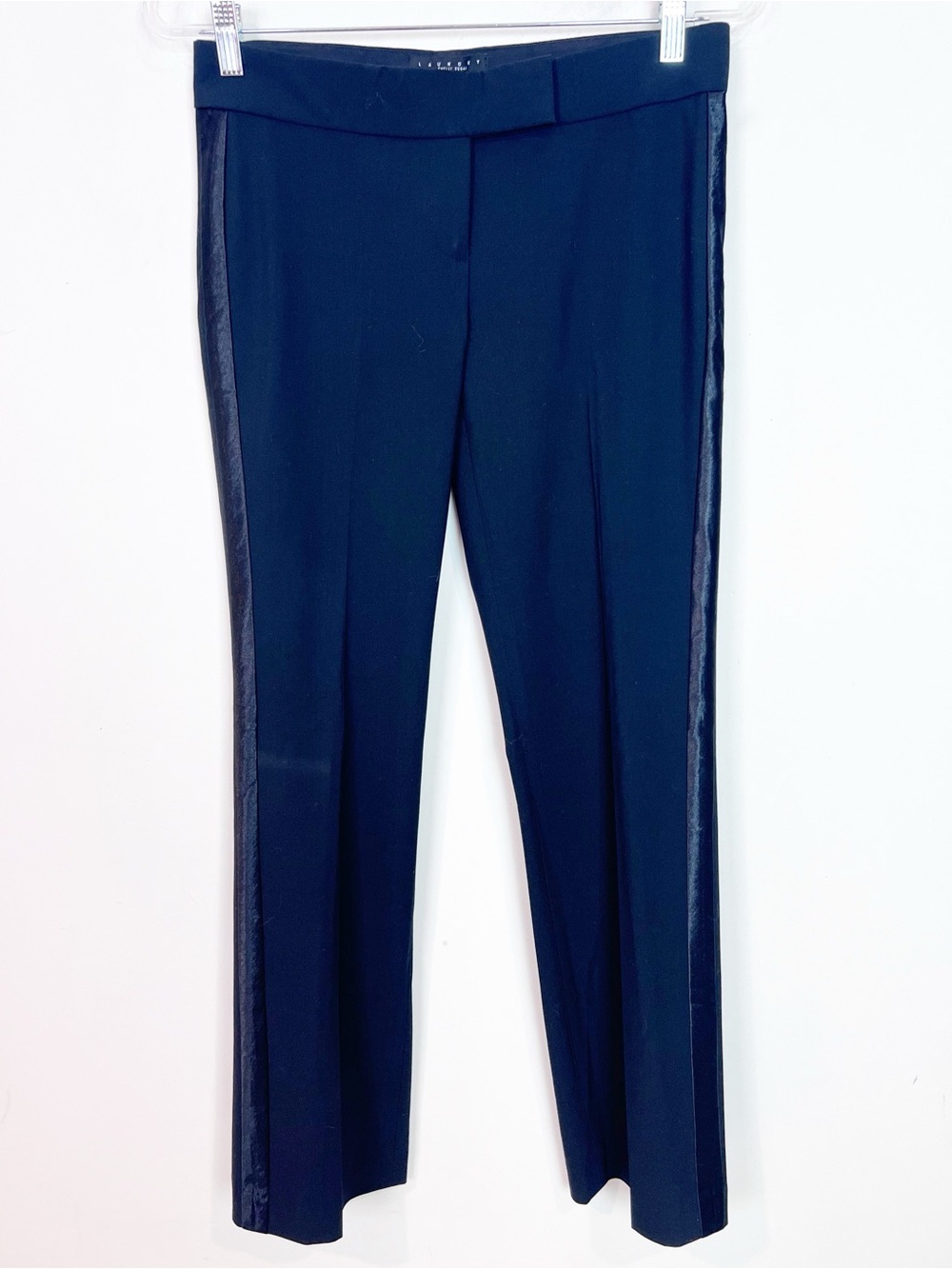 LAUNDRY BY SHELLI SEGIL BLACK TUXEDO STRIPE PANTS WOMENS SZ 4